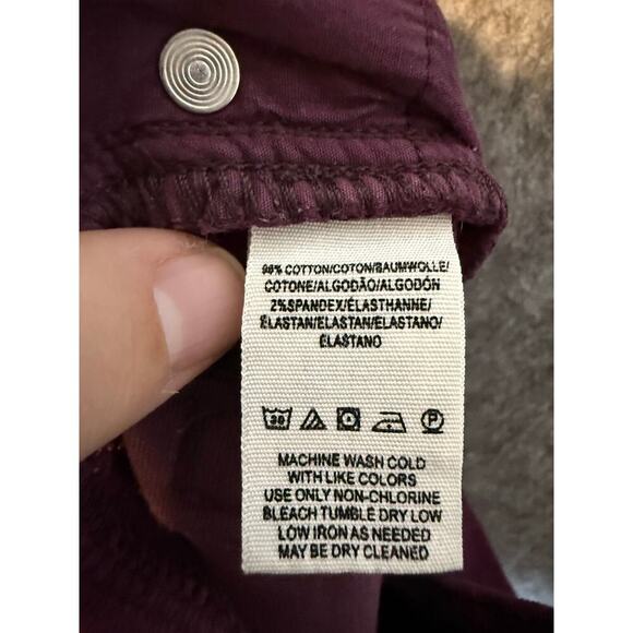 Free People Womens Corduroy Button Fly Red Raw Hem Skinny Ankle Pants - Size 28 - Picture 6 of 9